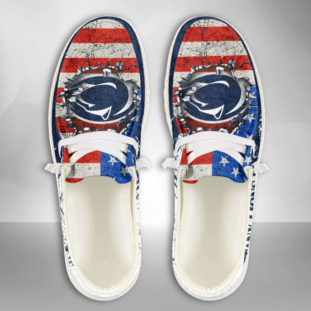 NCAA Penn State Nittany Lions Hey Dude Shoes Wally Lace Up Loafers Moccasin Slippers Fan Gifts