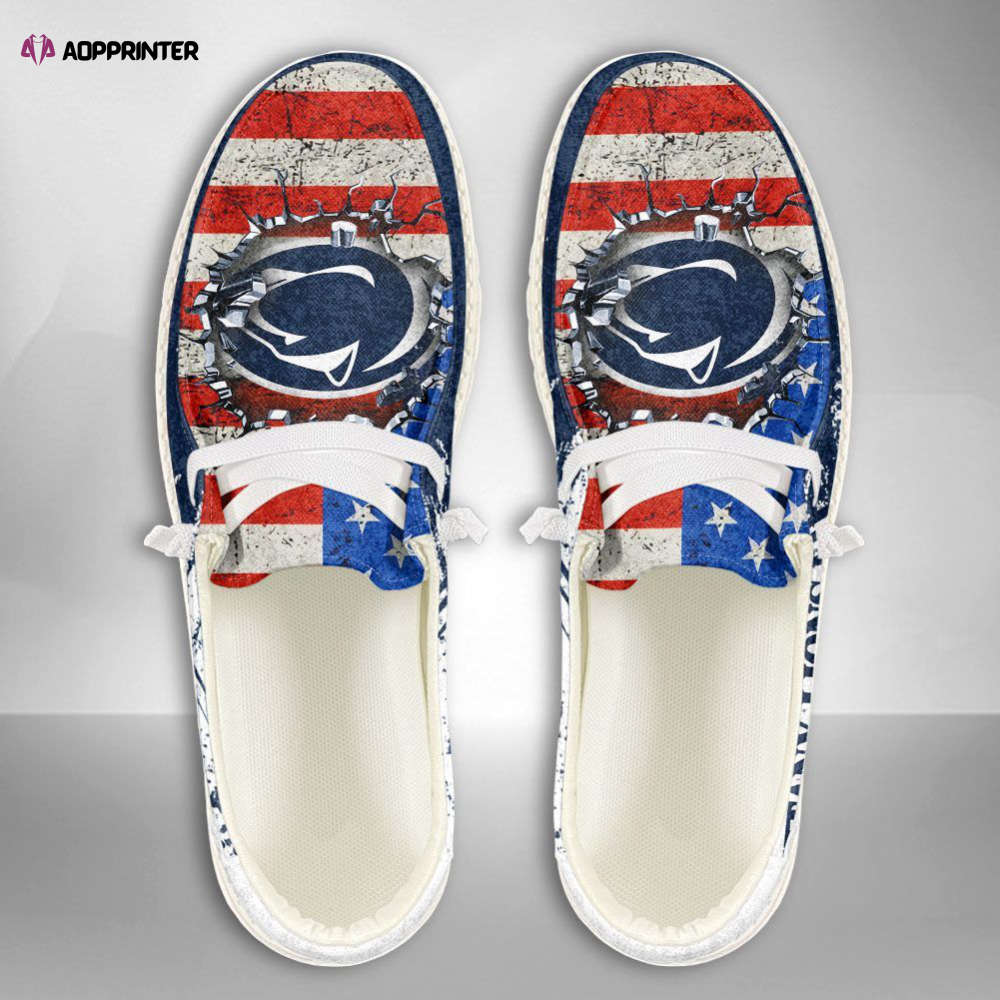 NCAA Penn State Nittany Lions Hey Dude Shoes Wally Lace Up Loafers Moccasin Slippers Fan Gifts