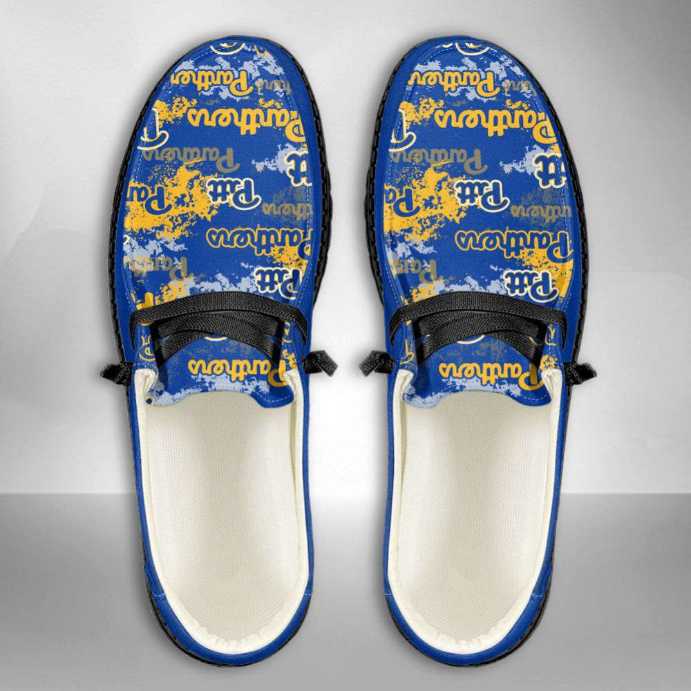 NCAA Pittsburgh Panthers Hey Dude Shoes Wally Lace Up Loafers Moccasin Slippers HDS1005