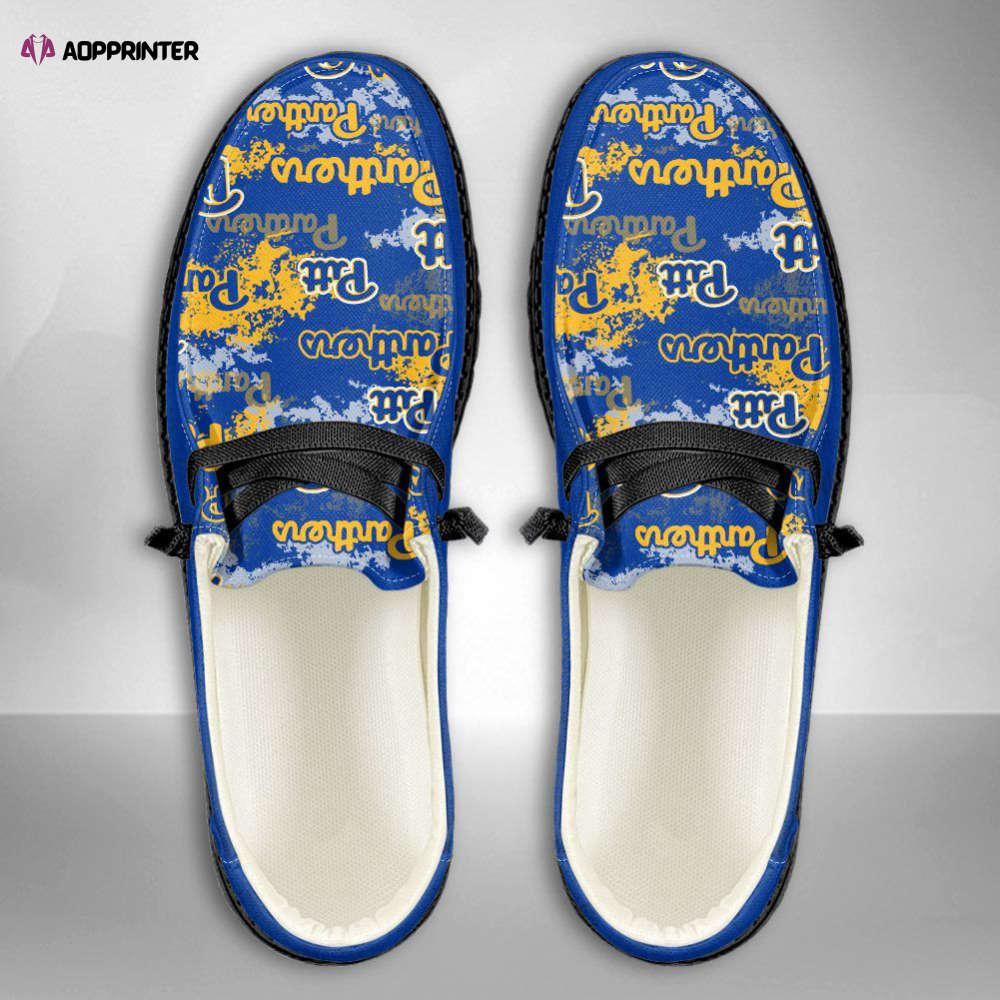 NCAA Pittsburgh Panthers Hey Dude Shoes Wally Lace Up Loafers Moccasin Slippers HDS1005