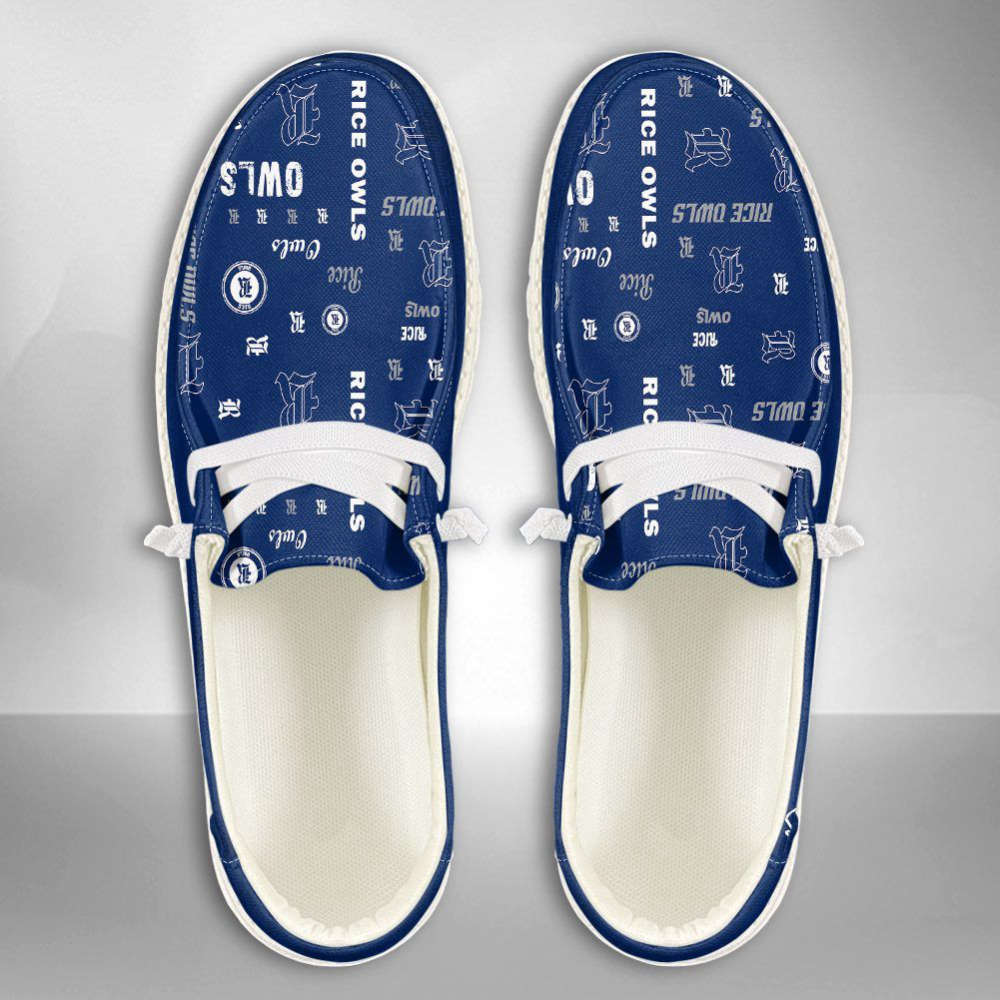 NCAA Rice Owls Hey Dude Shoes Wally Lace Up Loafers Moccasin Slippers Fan Gifts