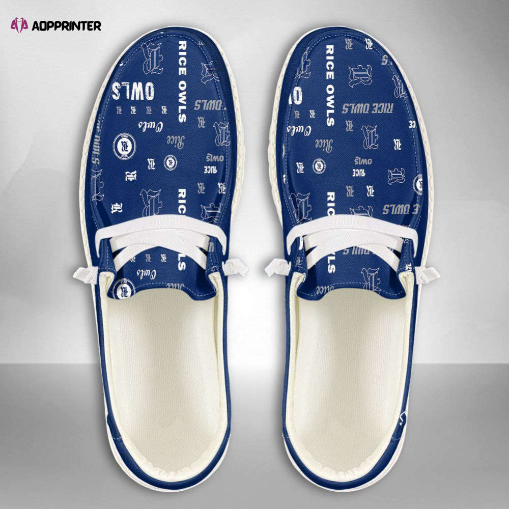 NCAA Rice Owls Hey Dude Shoes Wally Lace Up Loafers Moccasin Slippers Fan Gifts