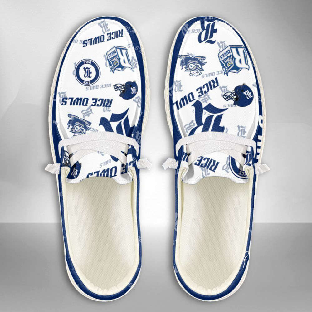 NCAA Rice Owls Hey Dude Shoes Wally Lace Up Loafers Moccasin Slippers Fan Gifts