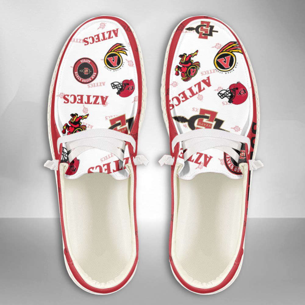 NCAA San Diego State Aztecs Hey Dude Shoes Wally Lace Up Loafers Moccasin Slippers HDS1051