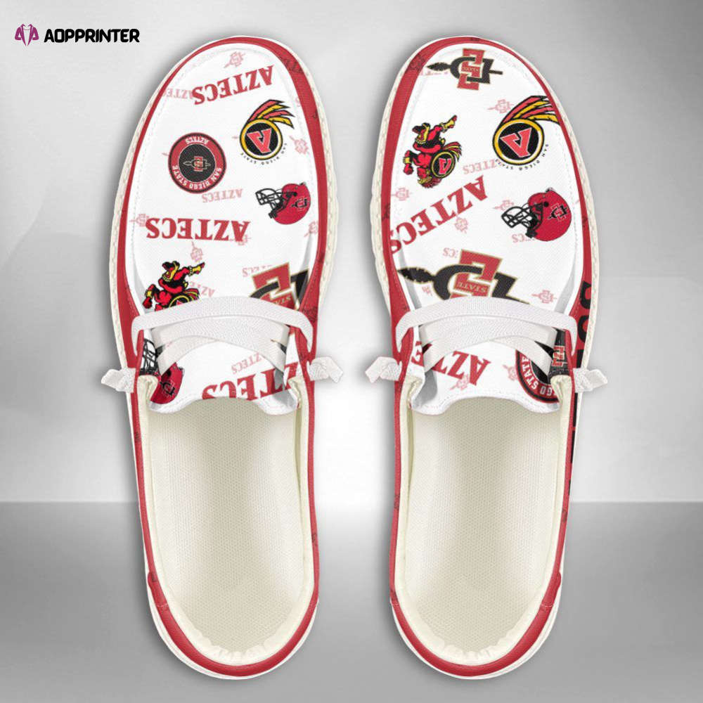 NCAA San Diego State Aztecs Hey Dude Shoes Wally Lace Up Loafers Moccasin Slippers HDS1051