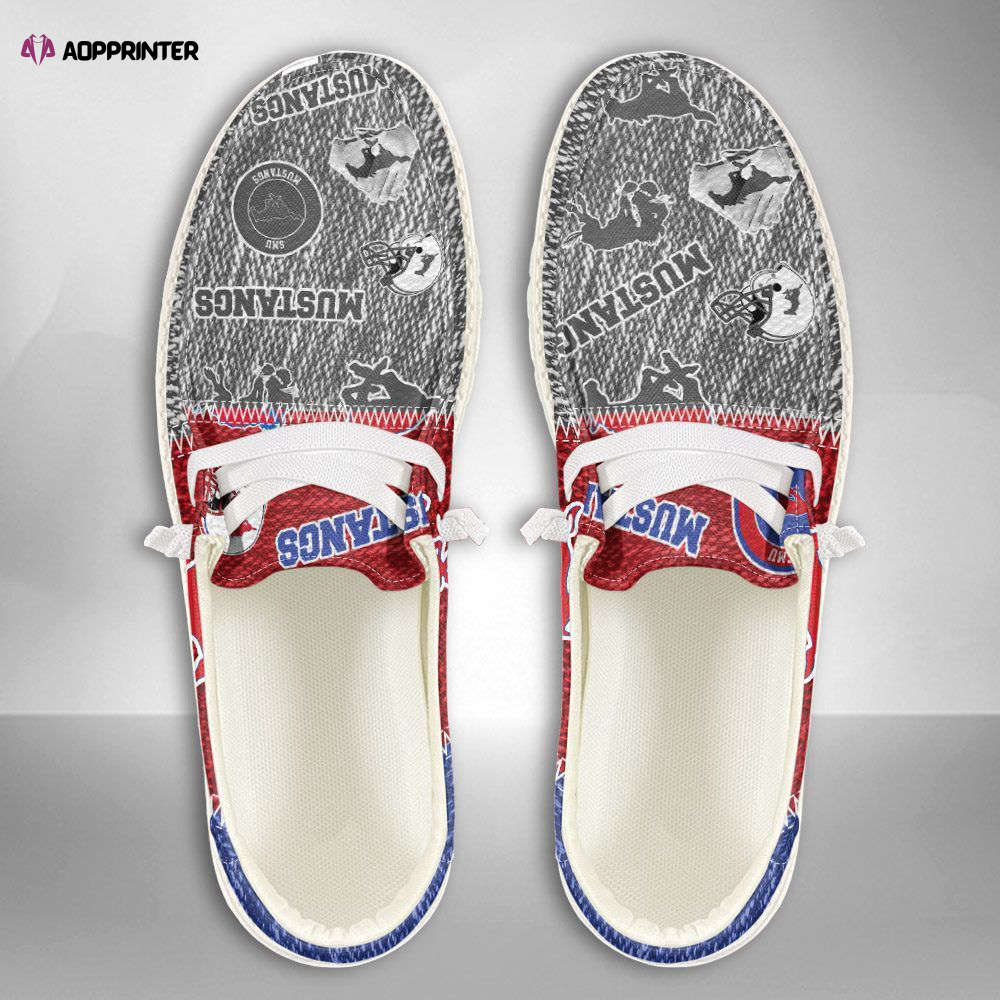 NCAA SMU Mustangs Hey Dude Shoes Wally Lace Up Loafers Moccasin Slippers