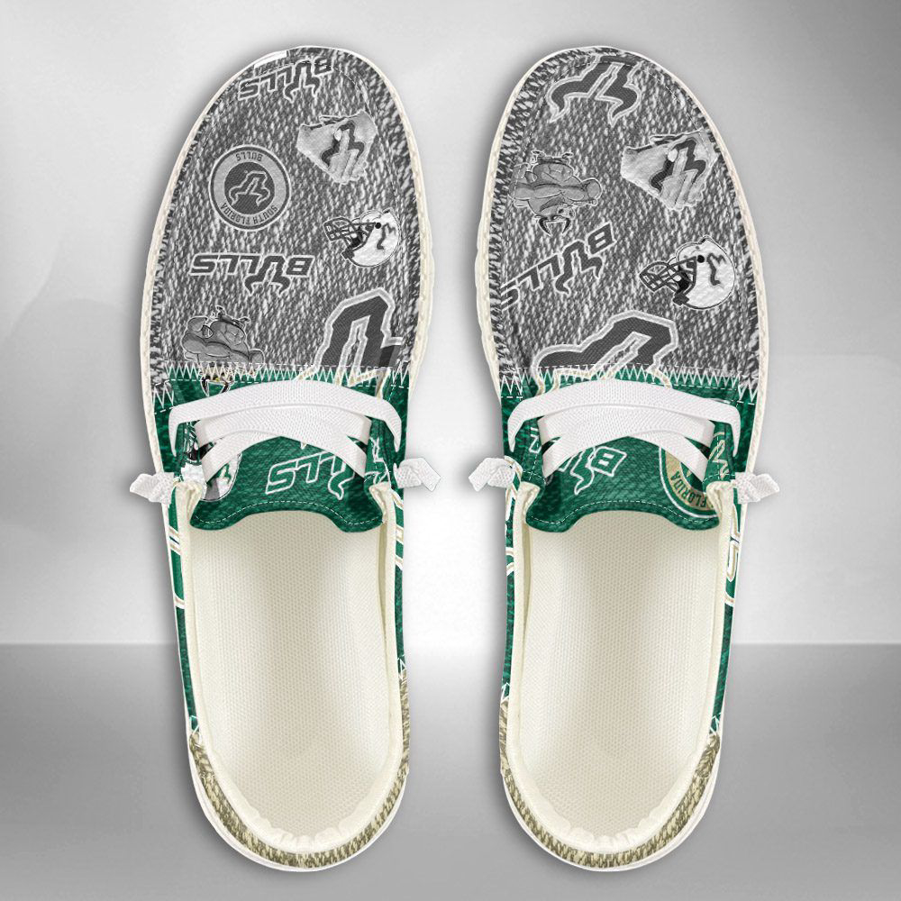 NCAA South Florida Bulls Hey Dude Shoes Wally Lace Up Loafers Moccasin Slippers