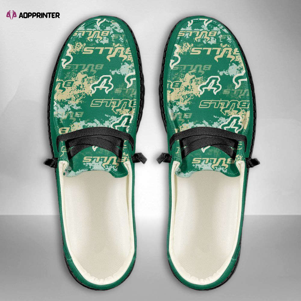 NCAA South Florida Bulls Hey Dude Shoes Wally Lace Up Loafers Moccasin Slippers