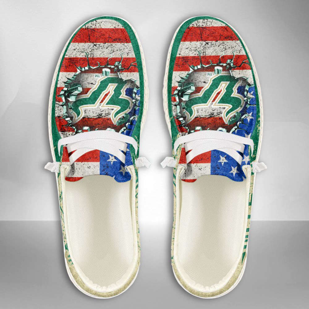 NCAA South Florida Bulls Hey Dude Shoes Wally Lace Up Loafers Moccasin Slippers HDS1108