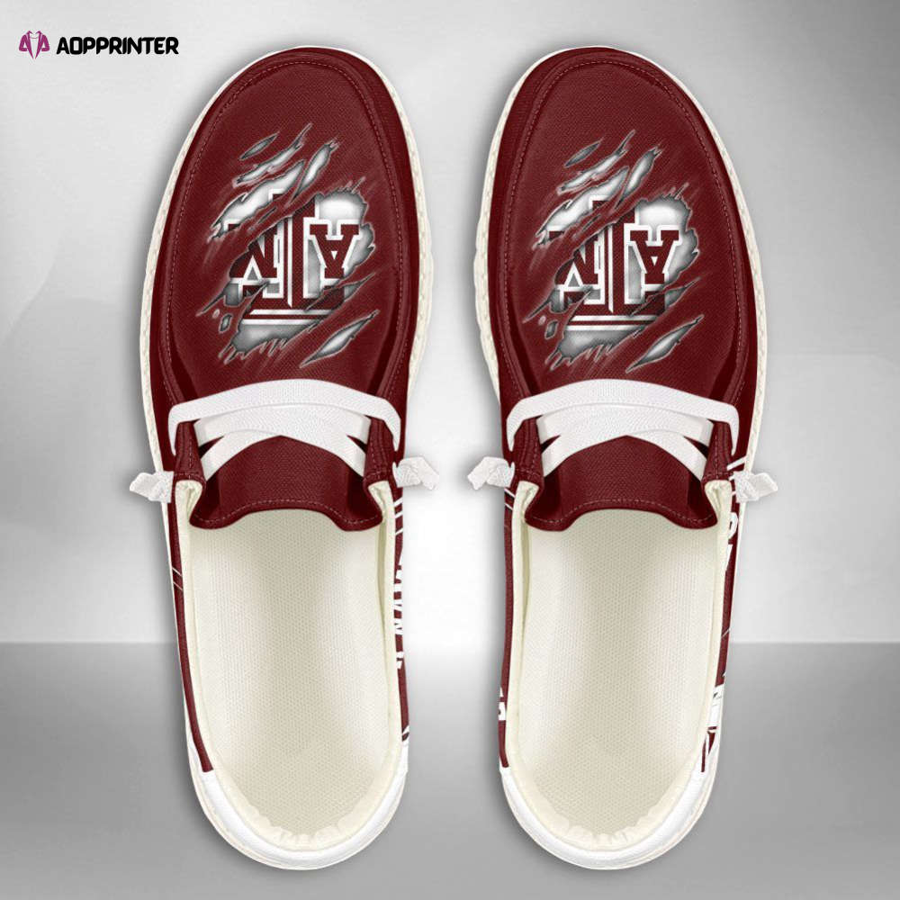 NCAA Texas A&M Aggies Hey Dude Shoes Wally Lace Up Loafers Moccasin Slippers