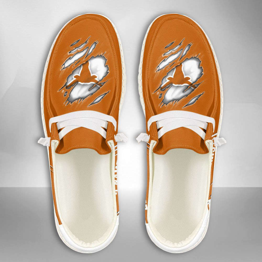 NCAA Texas Longhorns Hey Dude Shoes Wally Lace Up Loafers Moccasin Slippers HDS1218