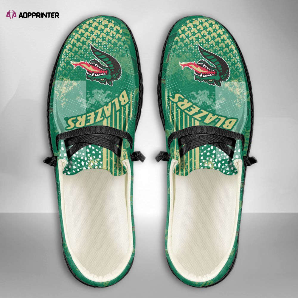 NCAA UAB Blazers Hey Dude Shoes Wally Lace Up Loafers Moccasin Slippers HDS1269