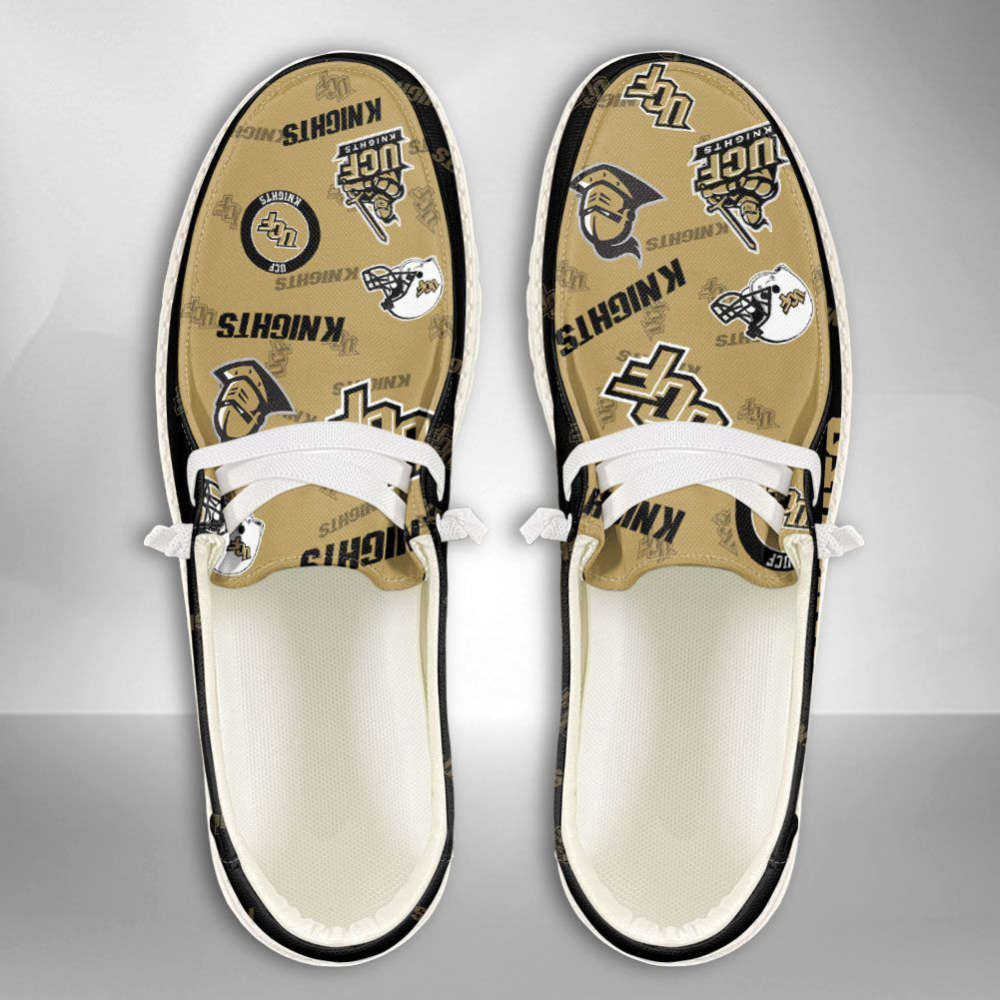 NCAA UCF Knights Hey Dude Shoes Wally Lace Up Loafers Moccasin Slippers Fan Gifts