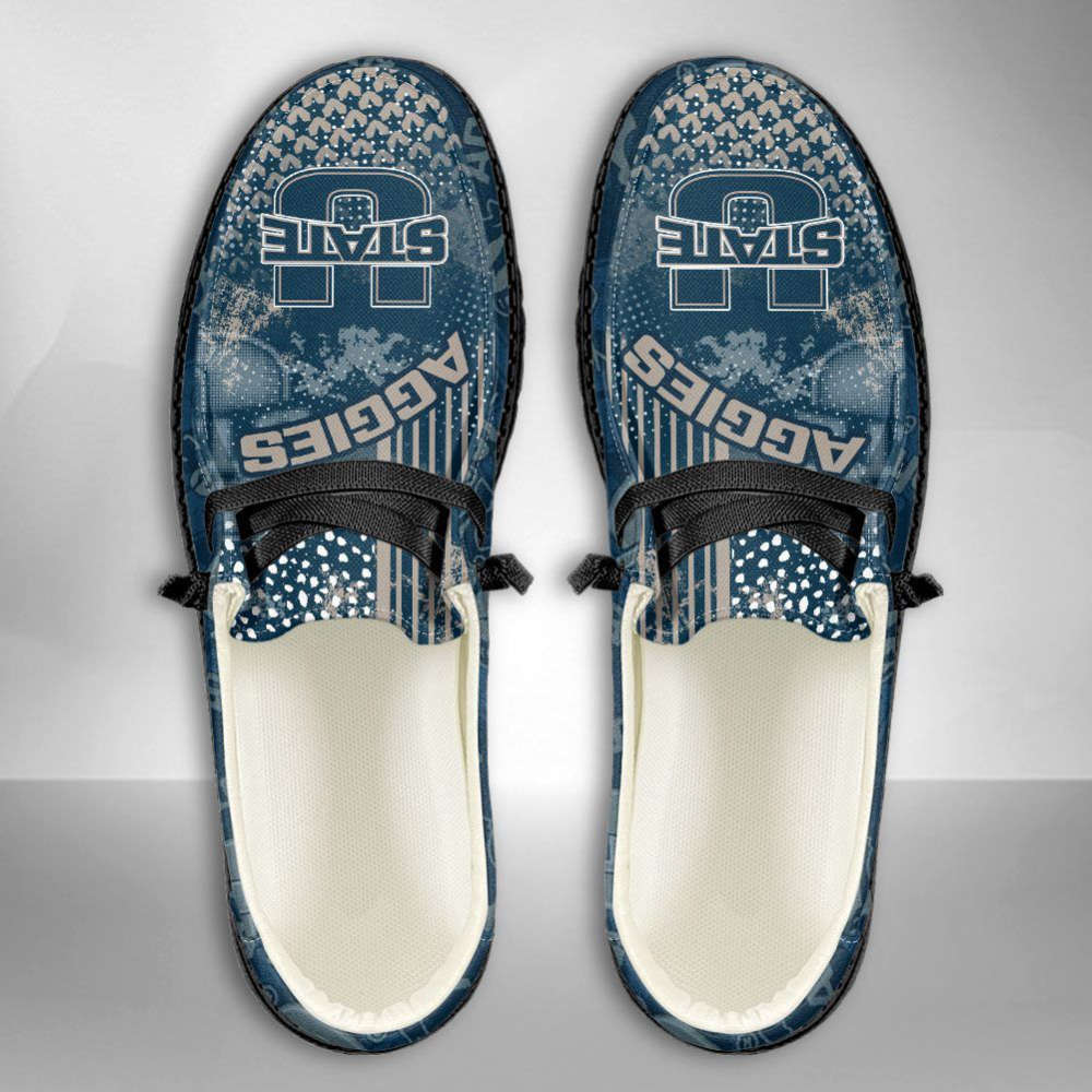 NCAA Utah State Aggies Hey Dude Shoes Wally Lace Up Loafers Moccasin Slippers Fan Gifts