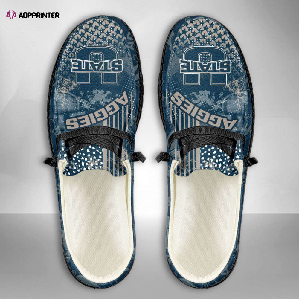 NCAA Utah State Aggies Hey Dude Shoes Wally Lace Up Loafers Moccasin Slippers Fan Gifts