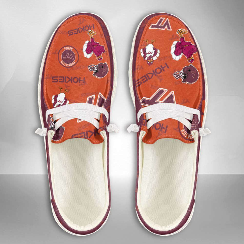 NCAA Virginia Tech Hokies Hey Dude Shoes Wally Lace Up Loafers Moccasin Slippers Gift for Fans