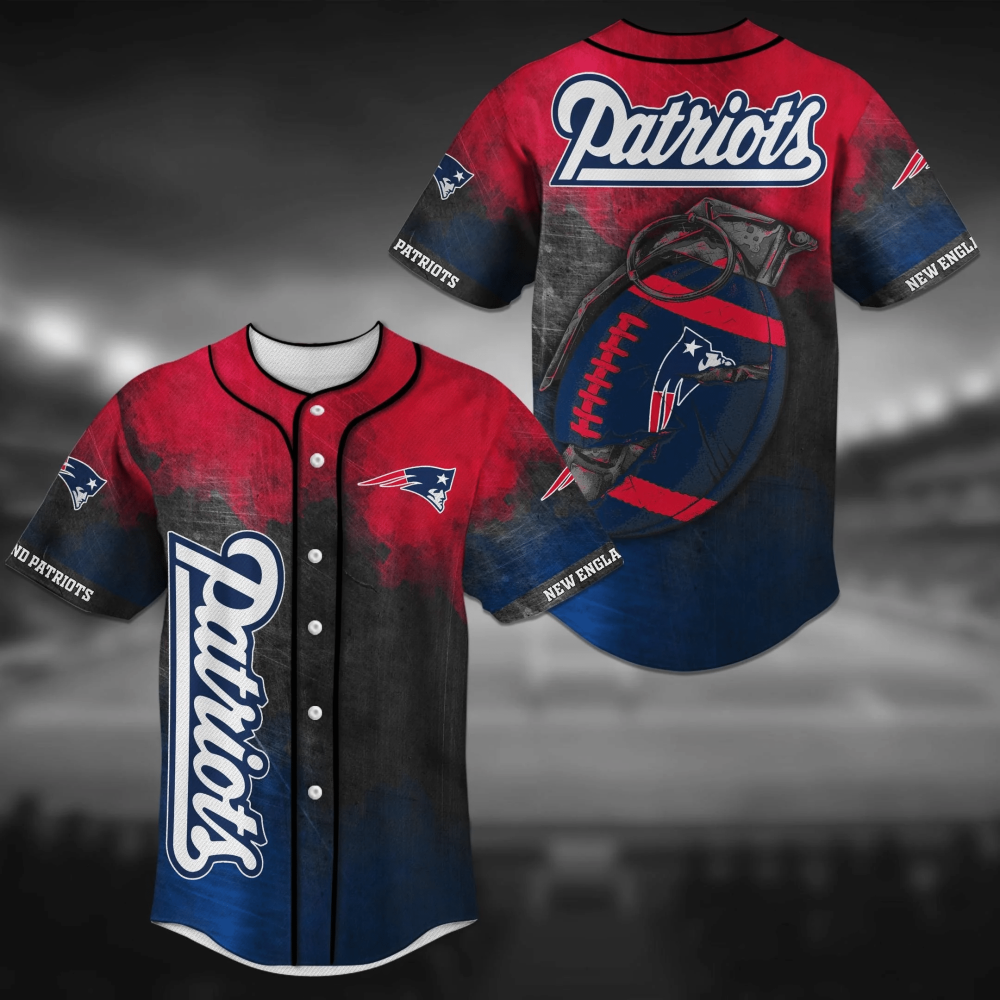 New England Patriots Baseball Jersey Shirt with Personalized Name FVJ