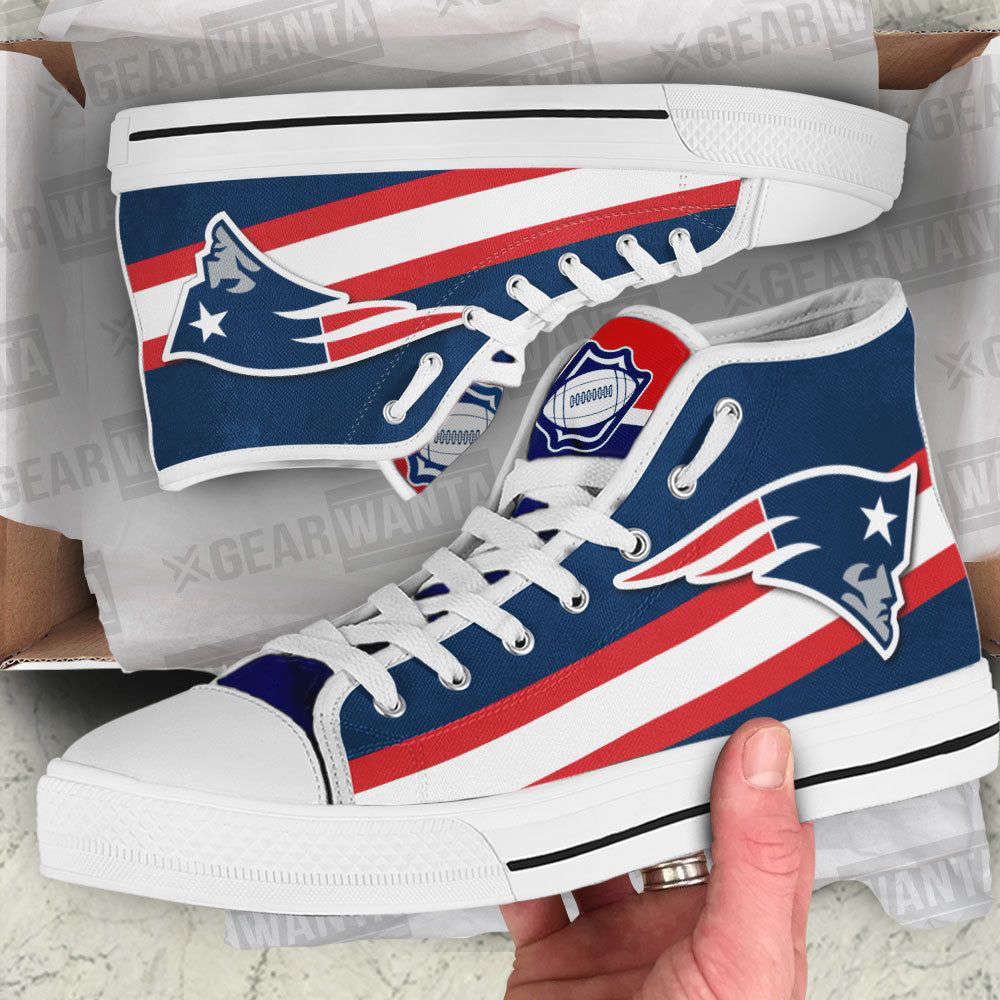 New England Patriots Custom Canvas High Top Shoes