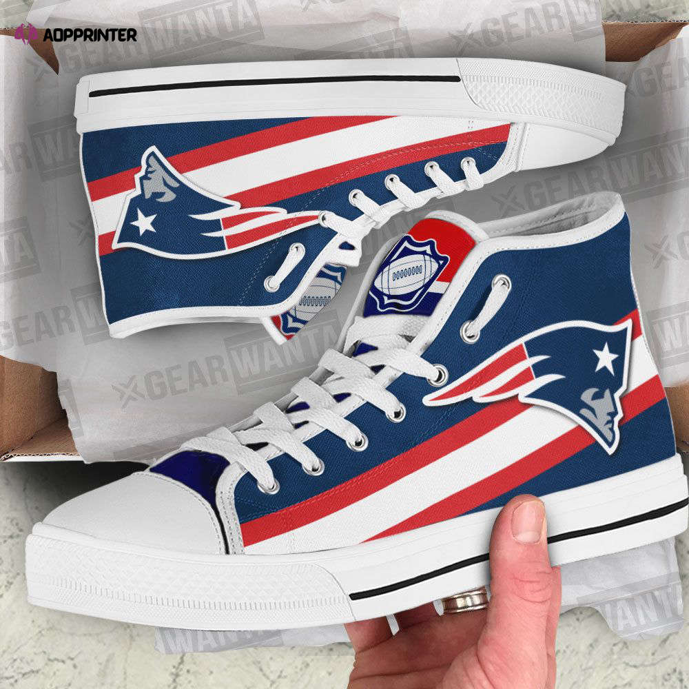 New England Patriots Custom Canvas High Top Shoes