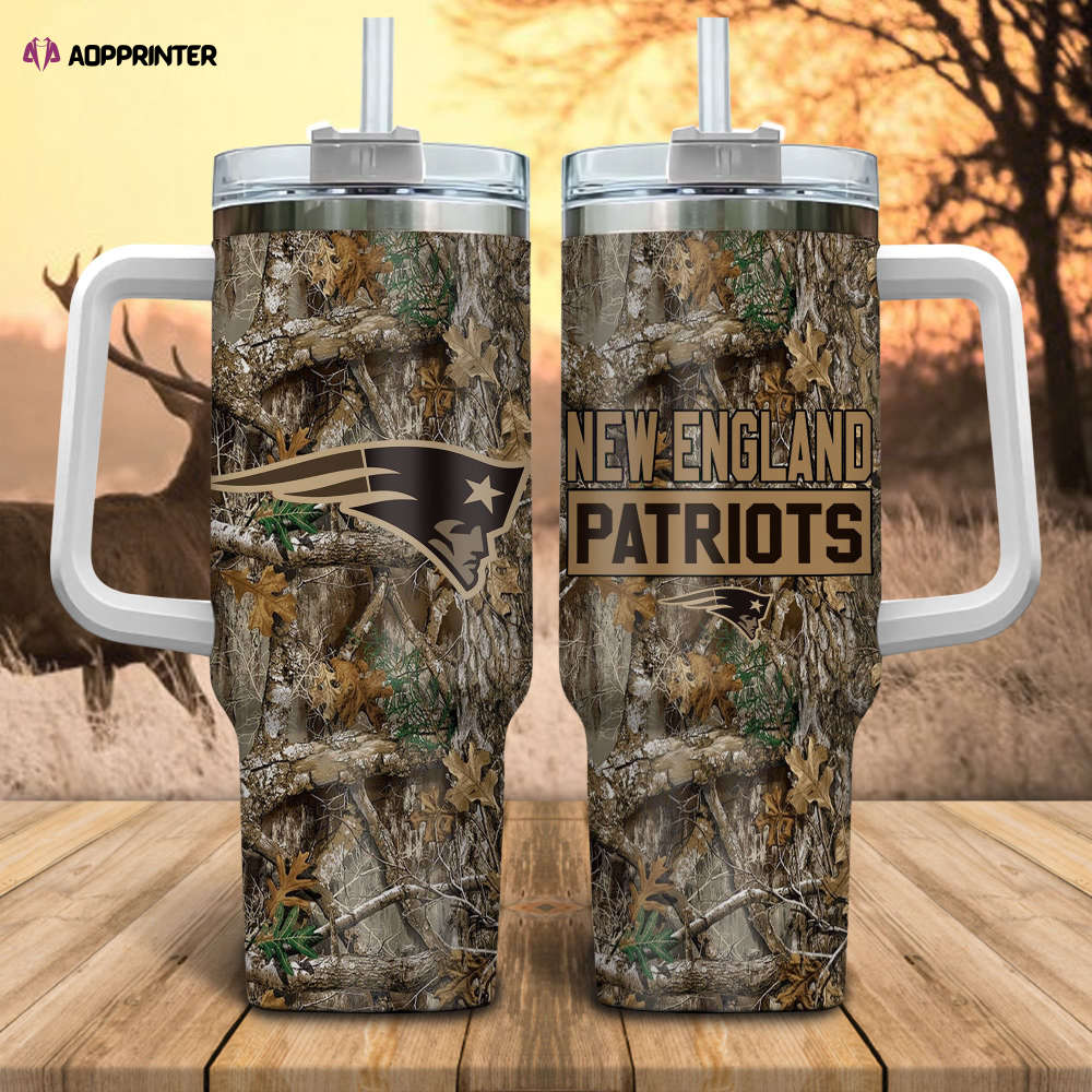 New England Patriots NFL Hunting Tumbler Stanley Tumbler 40oz