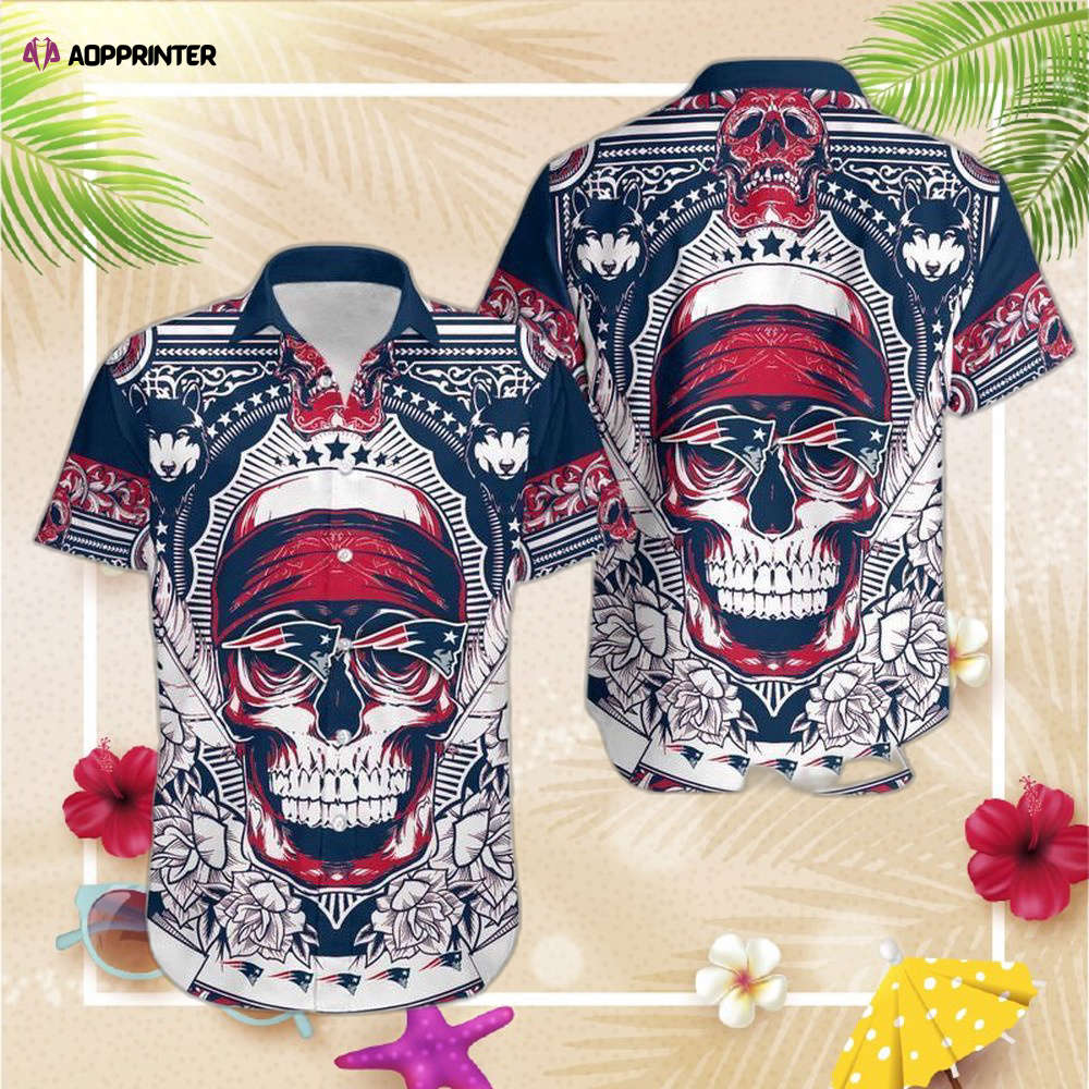 New England Patriots Skull NFL Gift For Fan Hawaii Shirt   Shorts