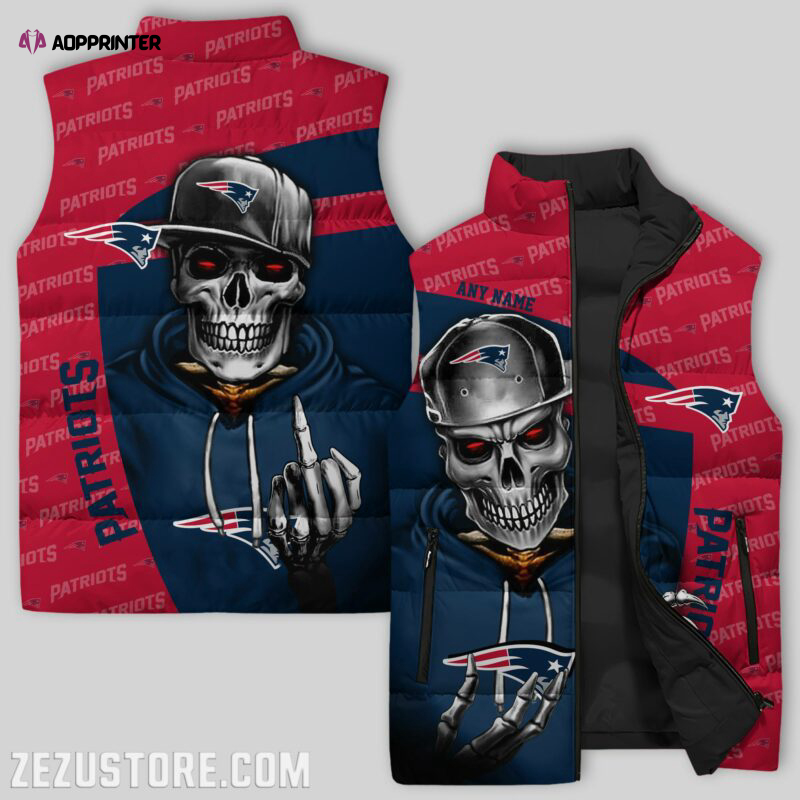New England Patriots Sleeveless Puffer Jacket Custom For Fans Gifts