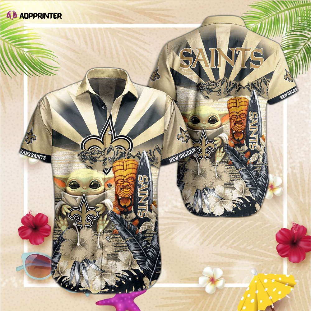 New Orleans Saints NFL Baby Yoda Hawaiian Shirt