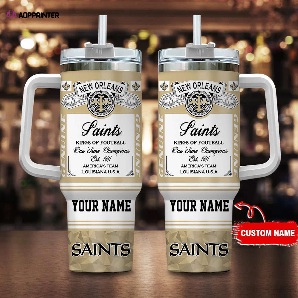 New Orleans Saints NFL Kings Of Football Personalized Stanley Tumbler 40oz