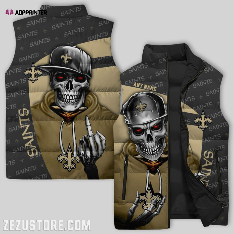 New Orleans Saints Sleeveless Puffer Jacket Custom For Fans Gifts