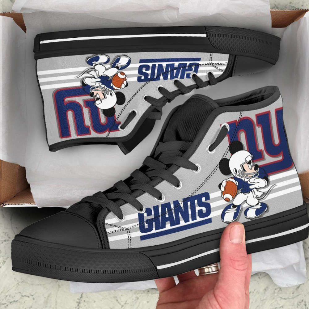 New York Giants High Top Shoes Custom Mickey For Fans