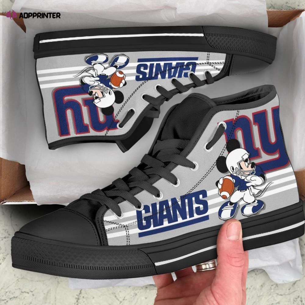 New York Giants High Top Shoes Custom Mickey For Fans