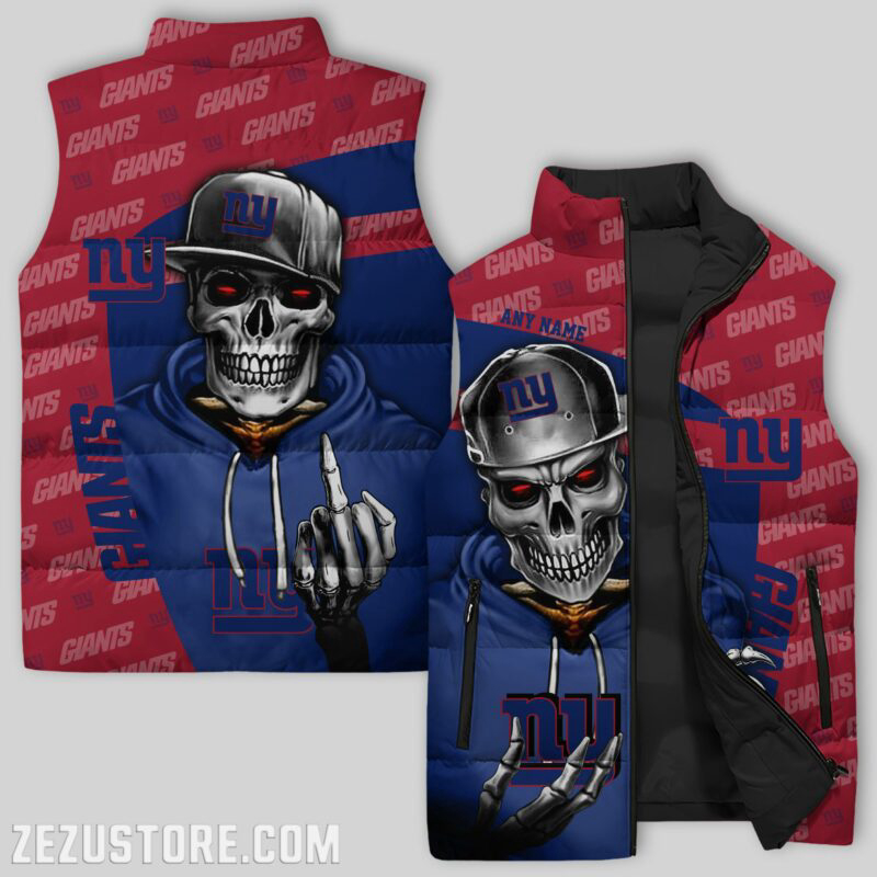 New York Giants NFL Sleeveless Puffer Jacket Custom For Fans Gifts