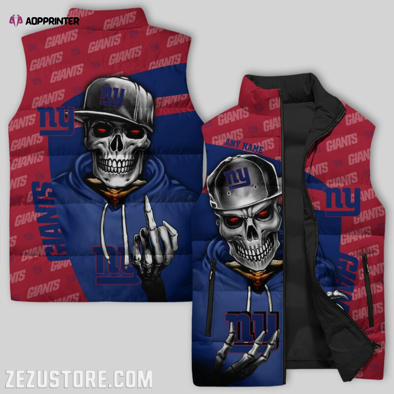 New York Giants NFL Sleeveless Puffer Jacket Custom For Fans Gifts