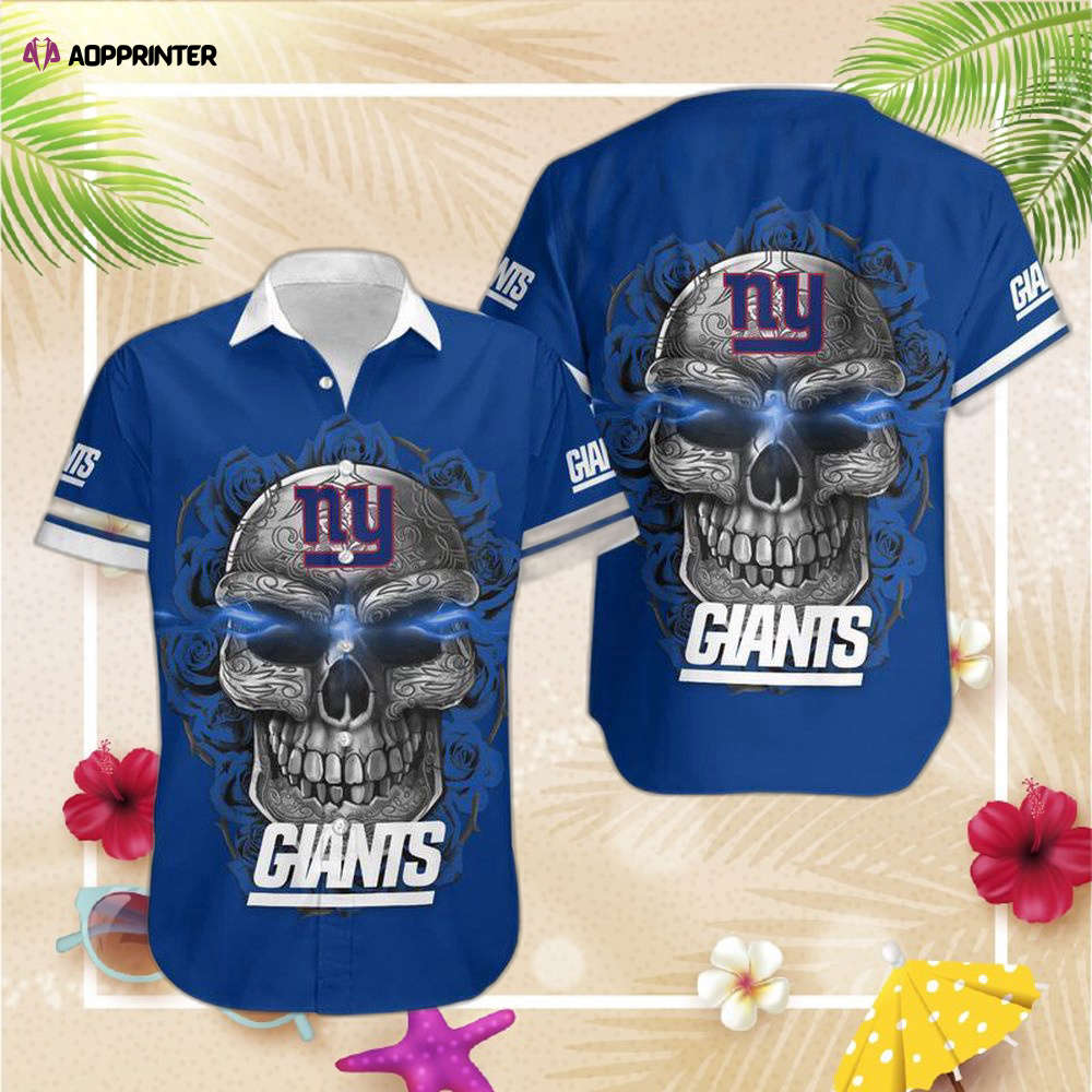 New York Giants Sugar Skull NFL Gift For Fan Hawaiian Shirt