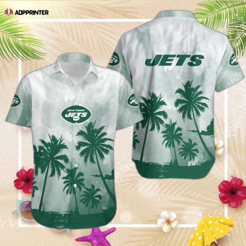 New York Jets Coconut Trees NFL Gift For Fan Hawaiian   Sh