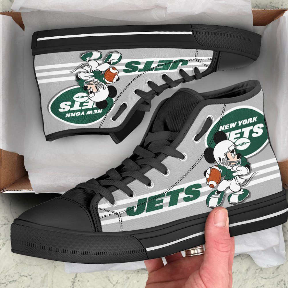New York Jets High Top Shoes Custom Mickey For Fans