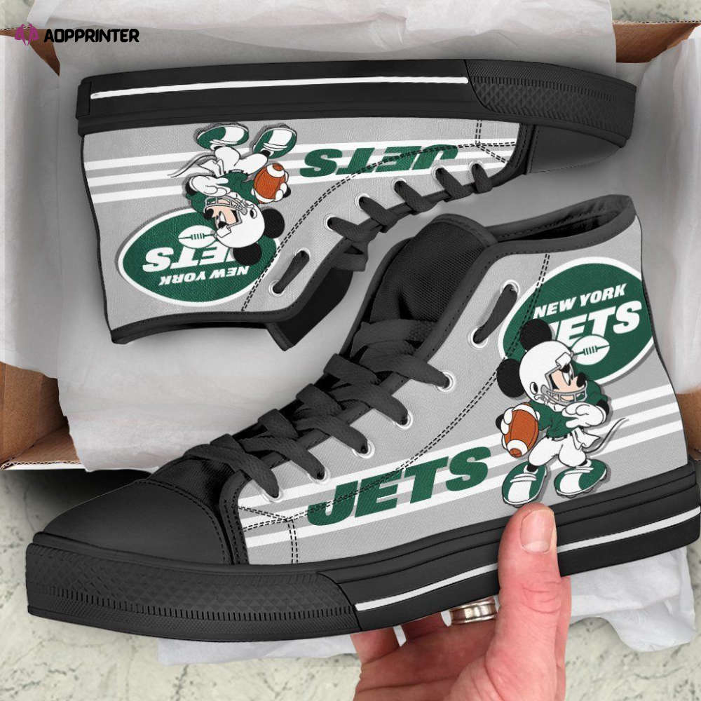 New York Jets High Top Shoes Custom Mickey For Fans