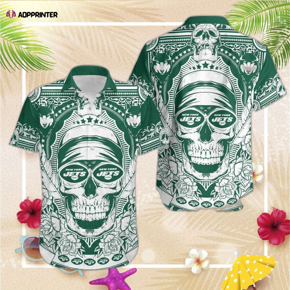 New York Jets Skull NFL Gift For Fan Hawaii Shirt and Shorts Summer Co