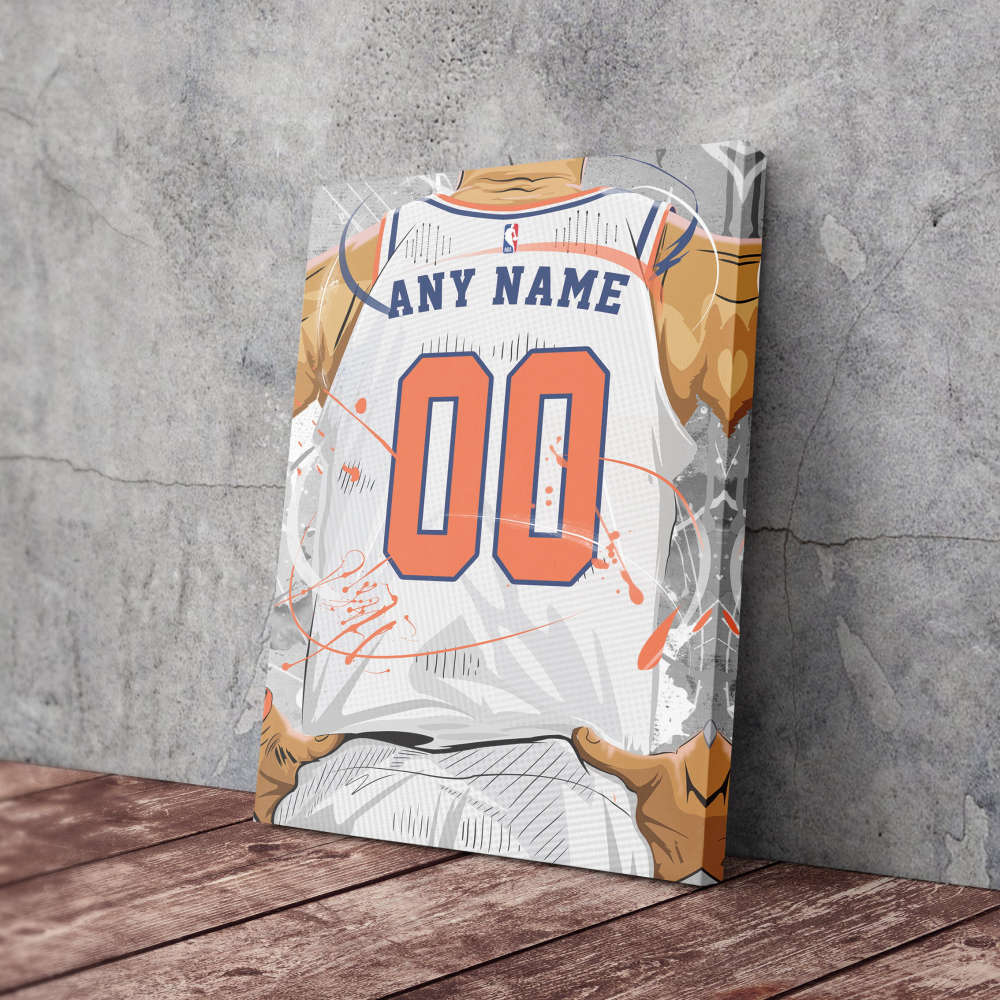 New York Knicks Jersey NBA Personalized Jersey Custom Name and Number Canvas Wall Art  Print Home Decor Framed Poster Man Cave Gift