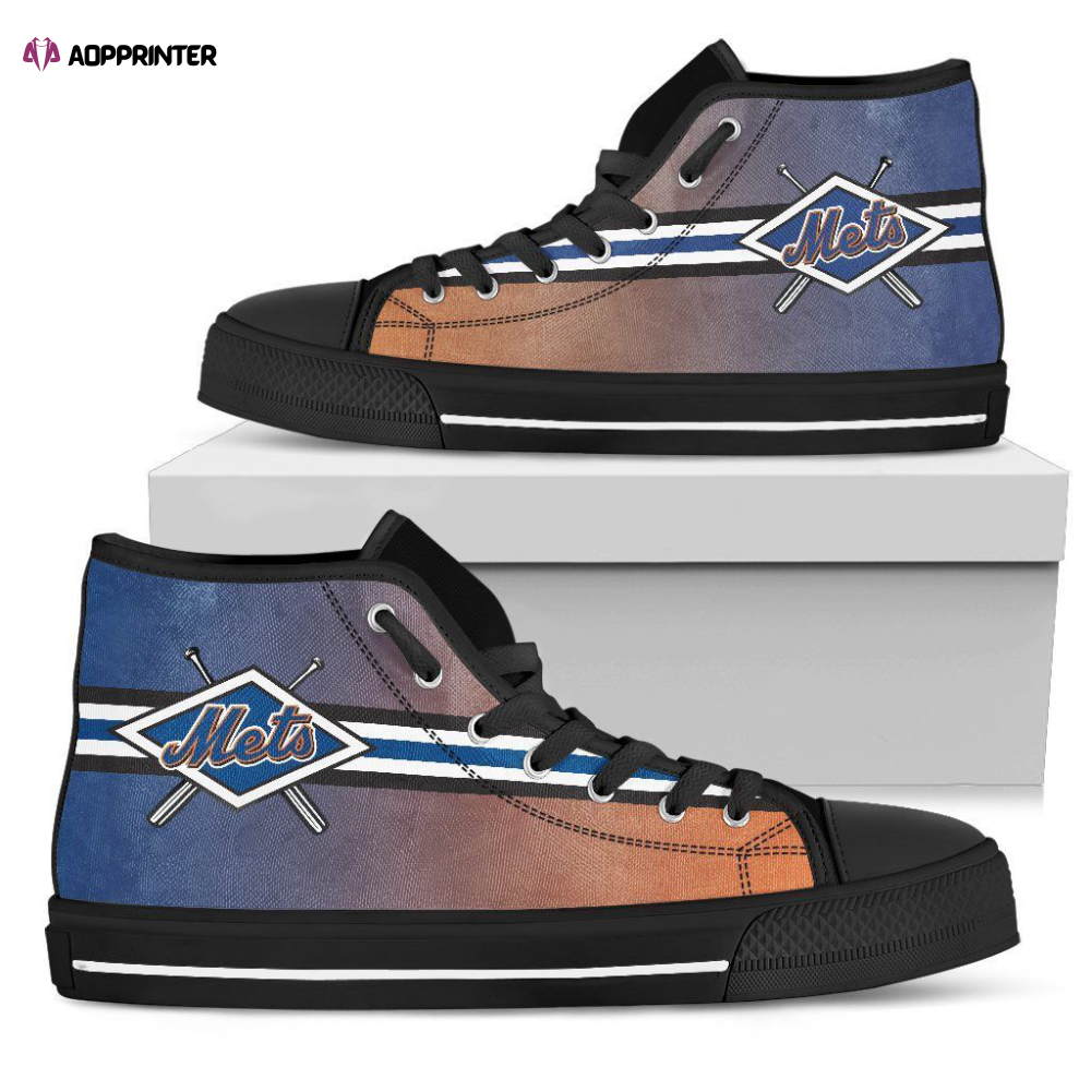 New York Mets MLB Baseball Custom Canvas High Top Shoes