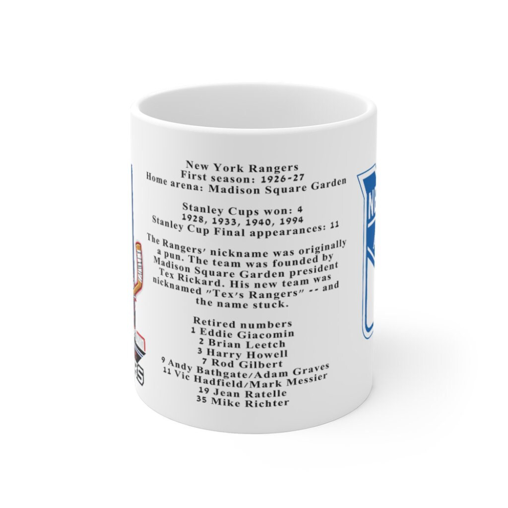 New York NYR ART Mug 11oz Gift For Fans Gift For Fans