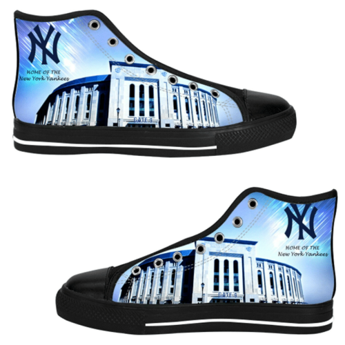 New York Yankees MLB Baseball Custom Canvas High Top Shoes