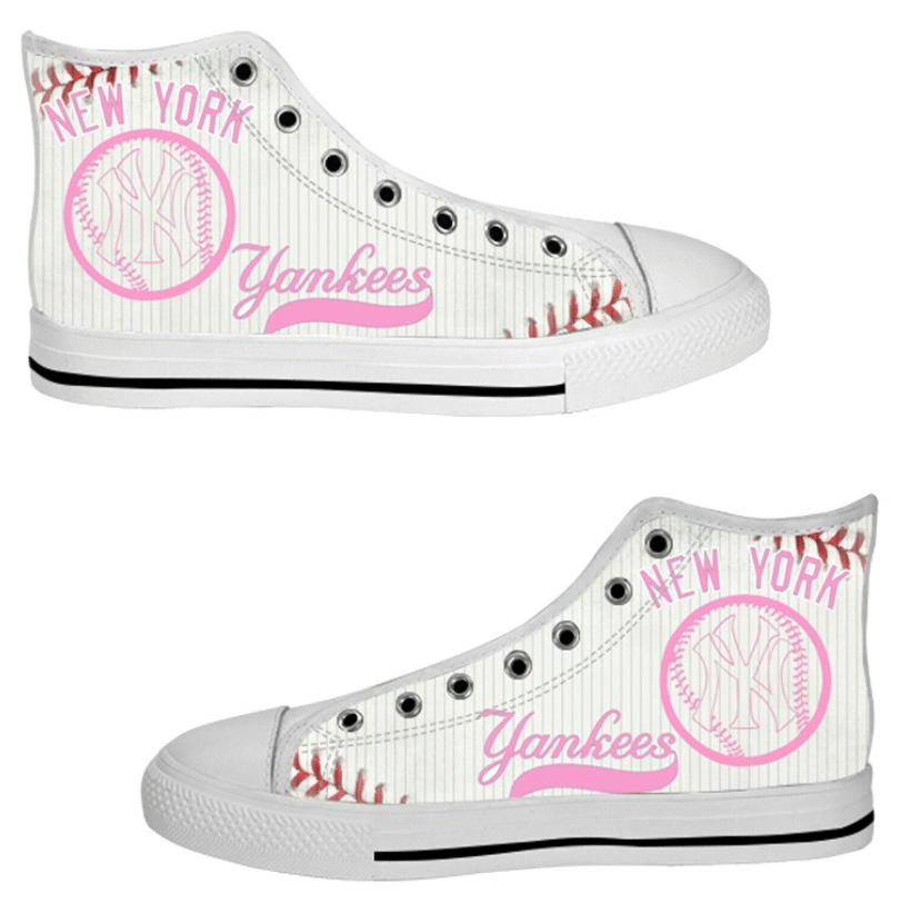 New York Yankees MLB Baseball Custom Canvas High Top Shoes