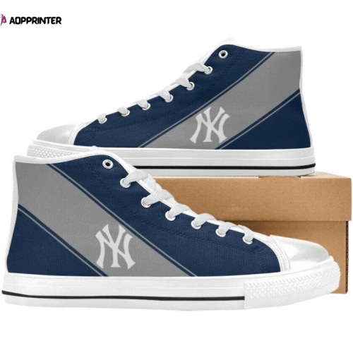 New York Yankees MLB Baseball Custom Canvas High Top Shoes