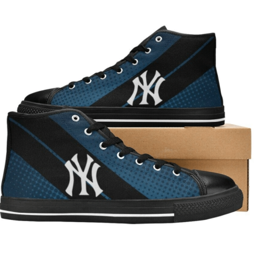 New York Yankees MLB Baseball Custom Canvas High Top Shoes