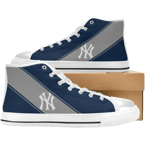 New York Yankees MLB Baseball Custom Canvas High Top Shoes