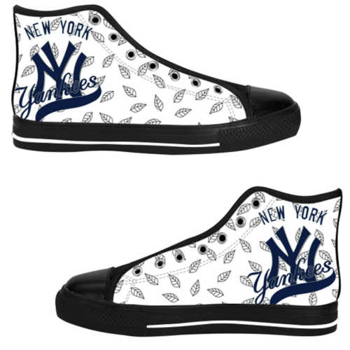 New York Yankees MLB Baseball Custom Canvas High Top Shoes