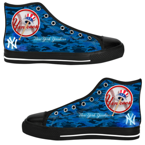 New York Yankees MLB Baseball Custom Canvas High Top Shoes