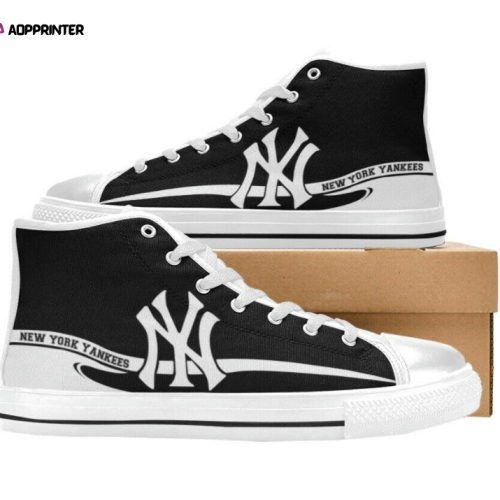 New York Yankees MLB Baseball Custom Canvas High Top Shoes