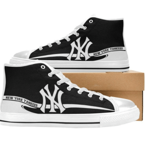 New York Yankees MLB Baseball Custom Canvas High Top Shoes